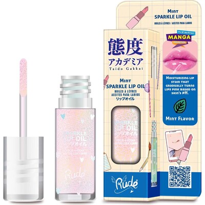 RUDE Manga Sparkle Lip Oil - Mint