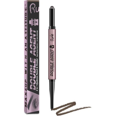 RUDE Double Agent 2 in 1 Eyebrow Pencil & Powder - Neutral Brown