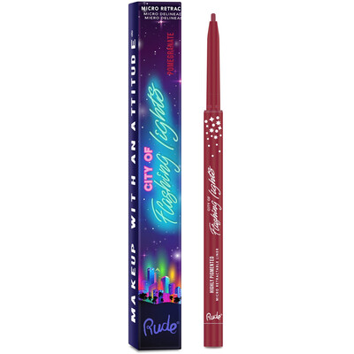 RUDE City of Flashing Lights Micro Retractable Liner - Pomegranate