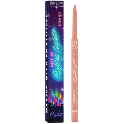 RUDE City of Flashing Lights Micro Retractable Liner - Peachy Keen