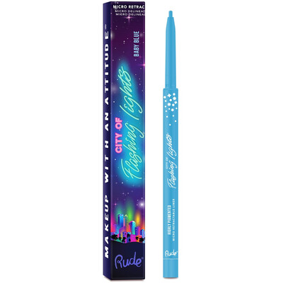 RUDE City of Flashing Lights Micro Retractable Liner - Baby Blue