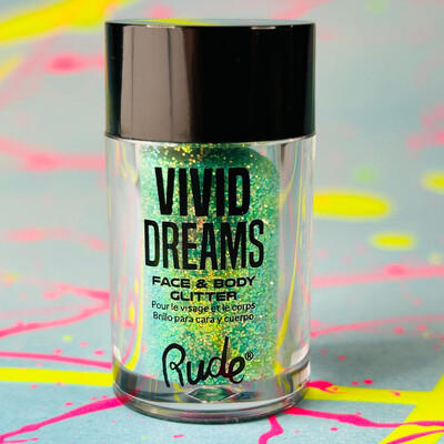 RUDE Vivid Dreams Face & Body Glitter - Dream In Color